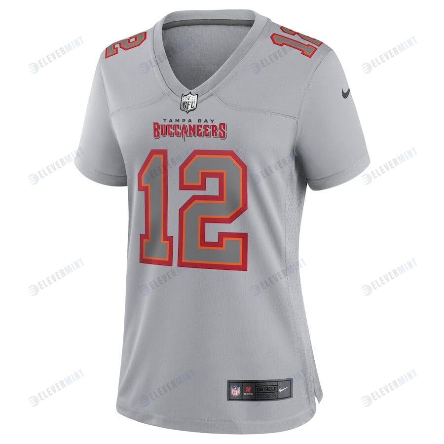 Tom Brady 12 Tampa Bay Buccaneers Women's Atmosphere Fashion Game Jersey - Gray