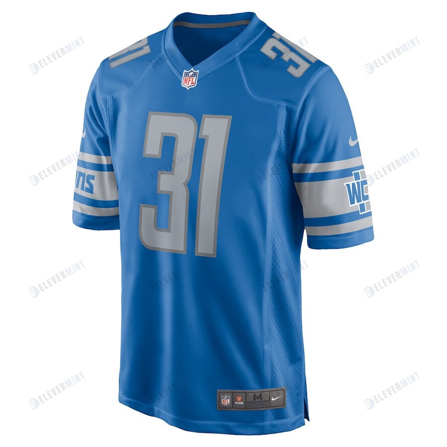 Kerby Joseph 31 Detroit Lions Player Game Jersey - Blue