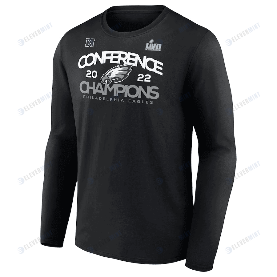 Philadelphia Eagles 2022 NFC Champions Shadow Cast Long Sleeve T-Shirt - Black