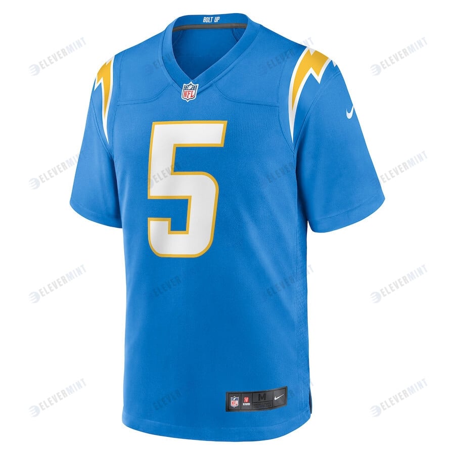 Joshua Palmer 5 Los Angeles Chargers Game Player Jersey - Powder Blue