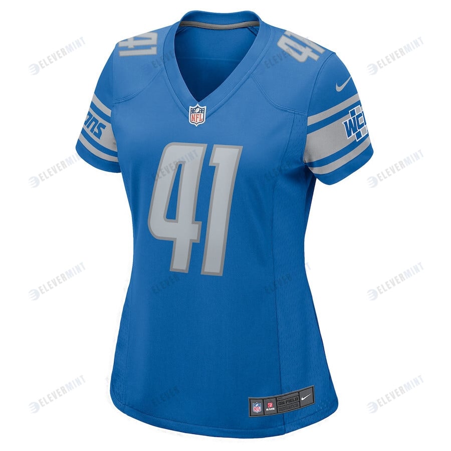 James Houston 41 Detroit Lions Women Team Game Jersey - Blue