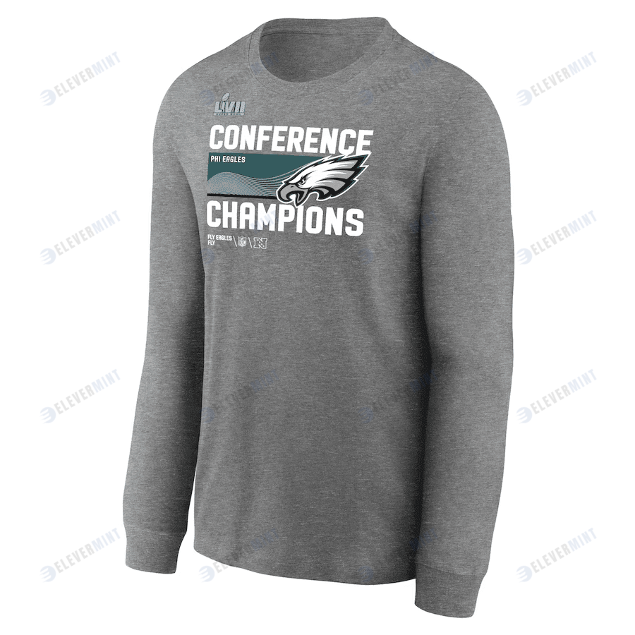 Philadelphia Eagles 2022 NFC Champions Locker Room Trophy Collection Long Sleeve T-Shirt - Charcoal