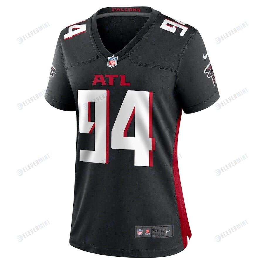 Albert Huggins 94 Atlanta Falcons Game Women Jersey - Black