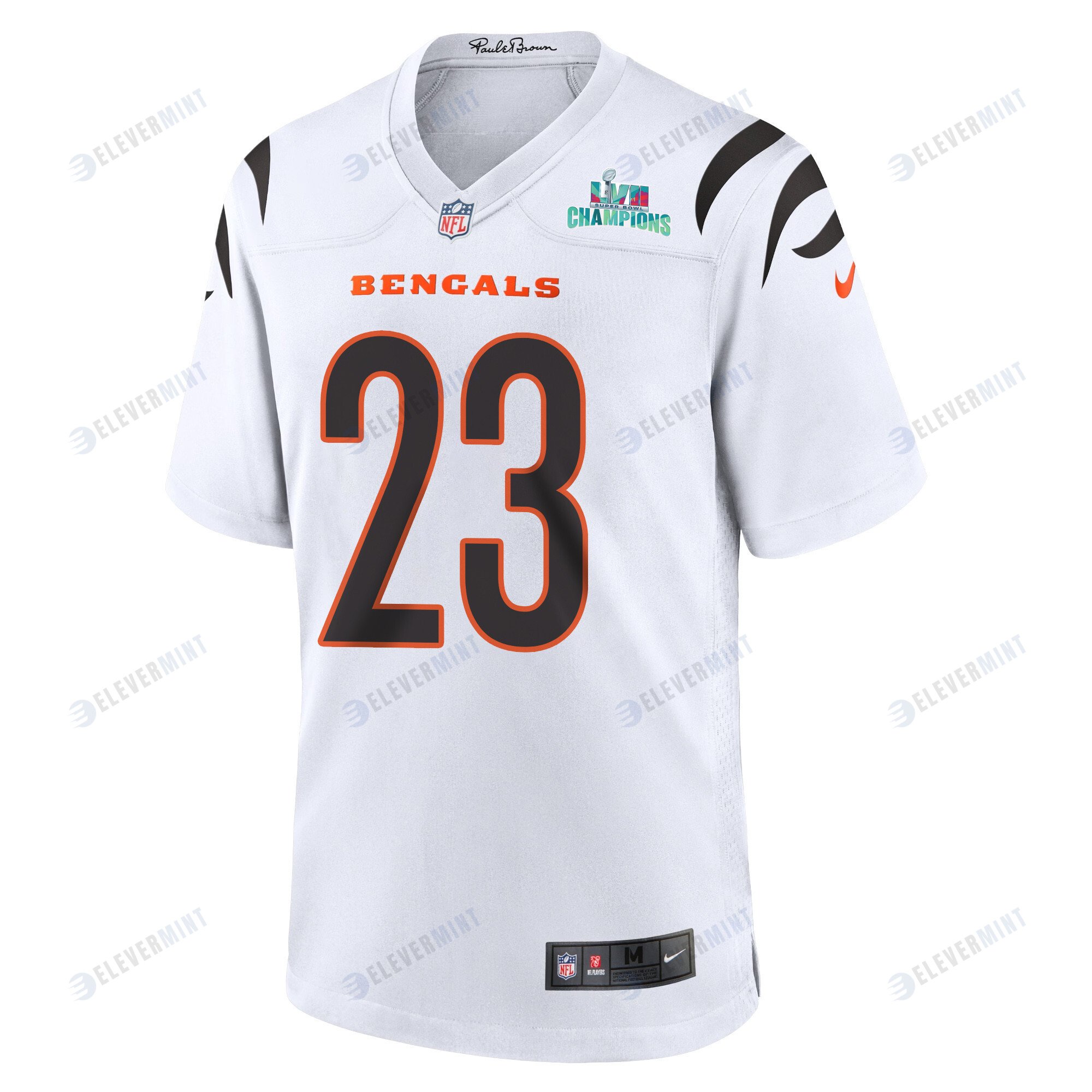 Dax Hill 23 Cincinnati Bengals Super Bowl LVII Champions Men Game Jersey - White
