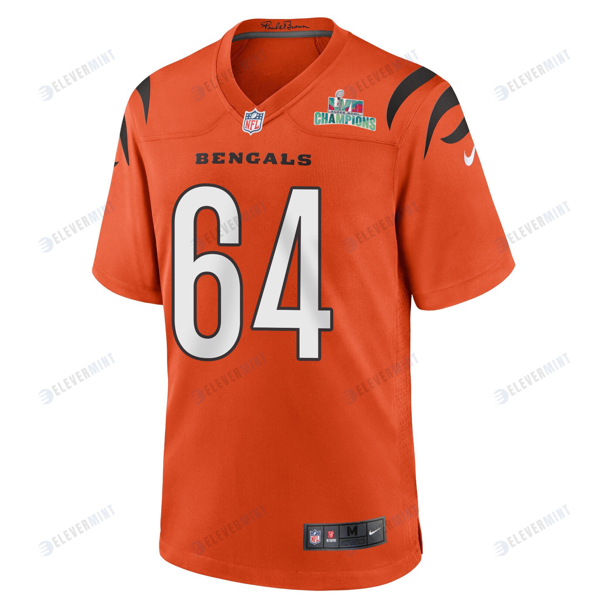 Ted Karras 64 Cincinnati Bengals Super Bowl LVII Champions Men Alternate Game Jersey - Orange