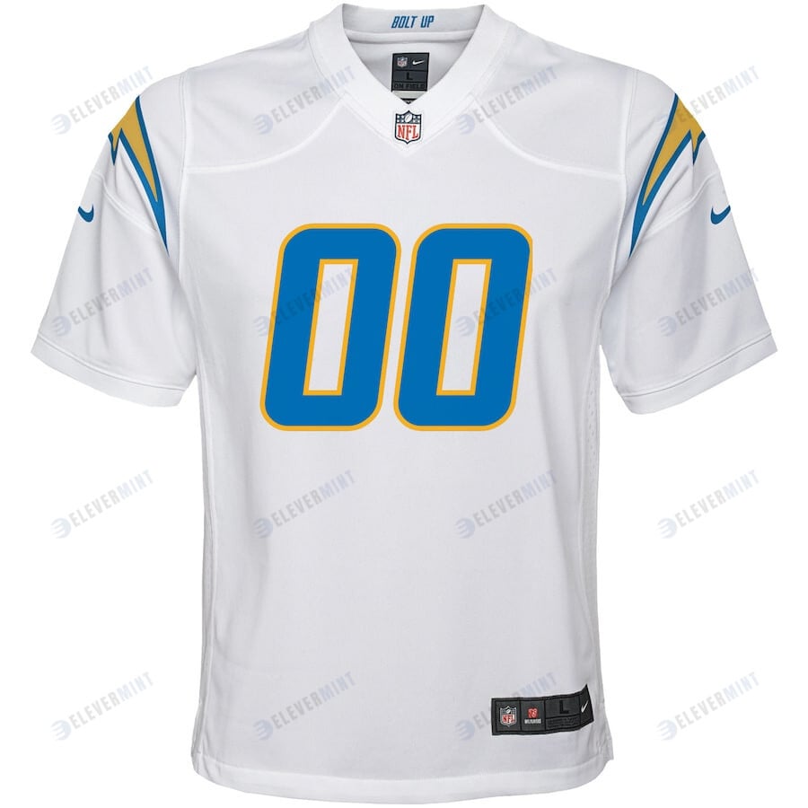 Los Angeles Chargers Youth Custom 00 Game Jersey - White