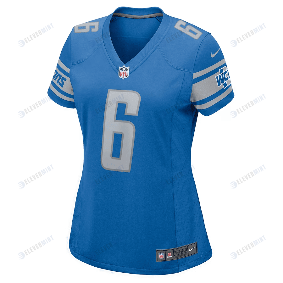 Cam Sutton 6 Detroit Lions Women Game Jersey - Blue