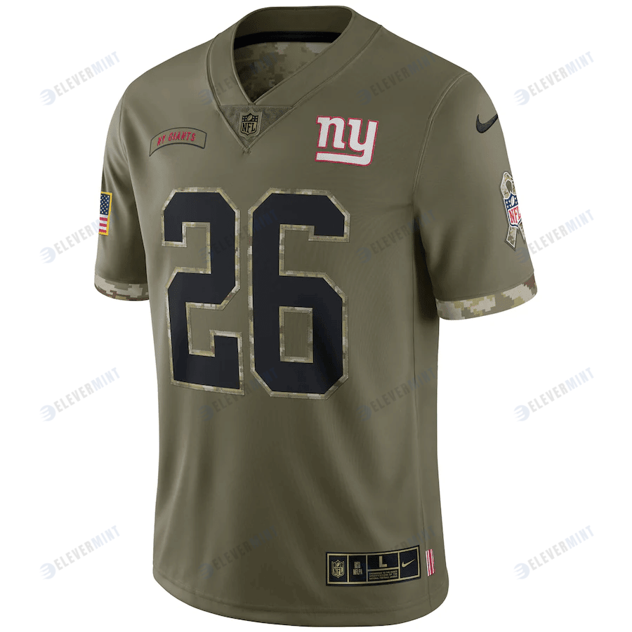 Saquon Barkley New York Giants 2022 Salute To Service Limited Jersey - Olive