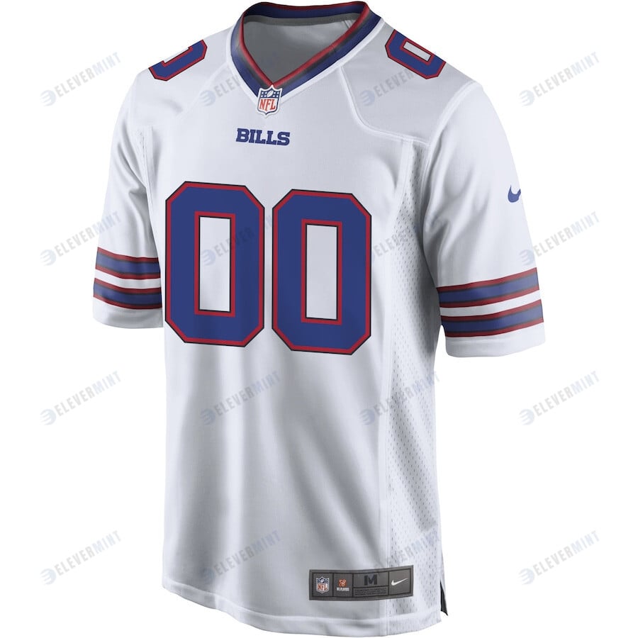 Buffalo Bills 00 Custom Game Jersey - White