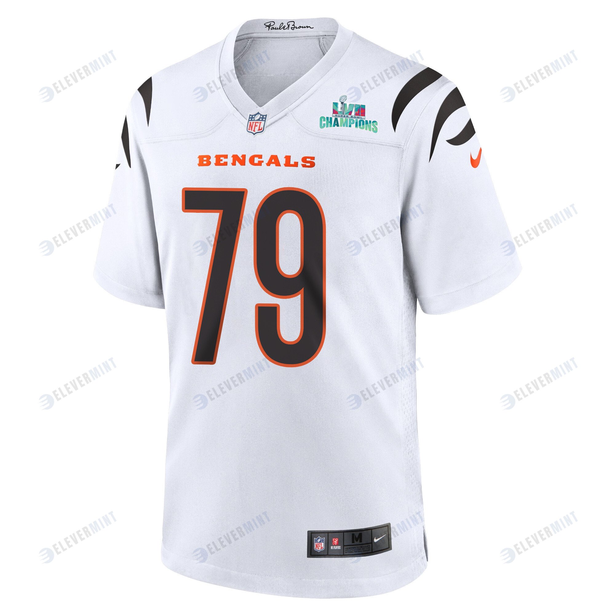 Jackson Carman 79 Cincinnati Bengals Super Bowl LVII Champions Men Game Jersey - White