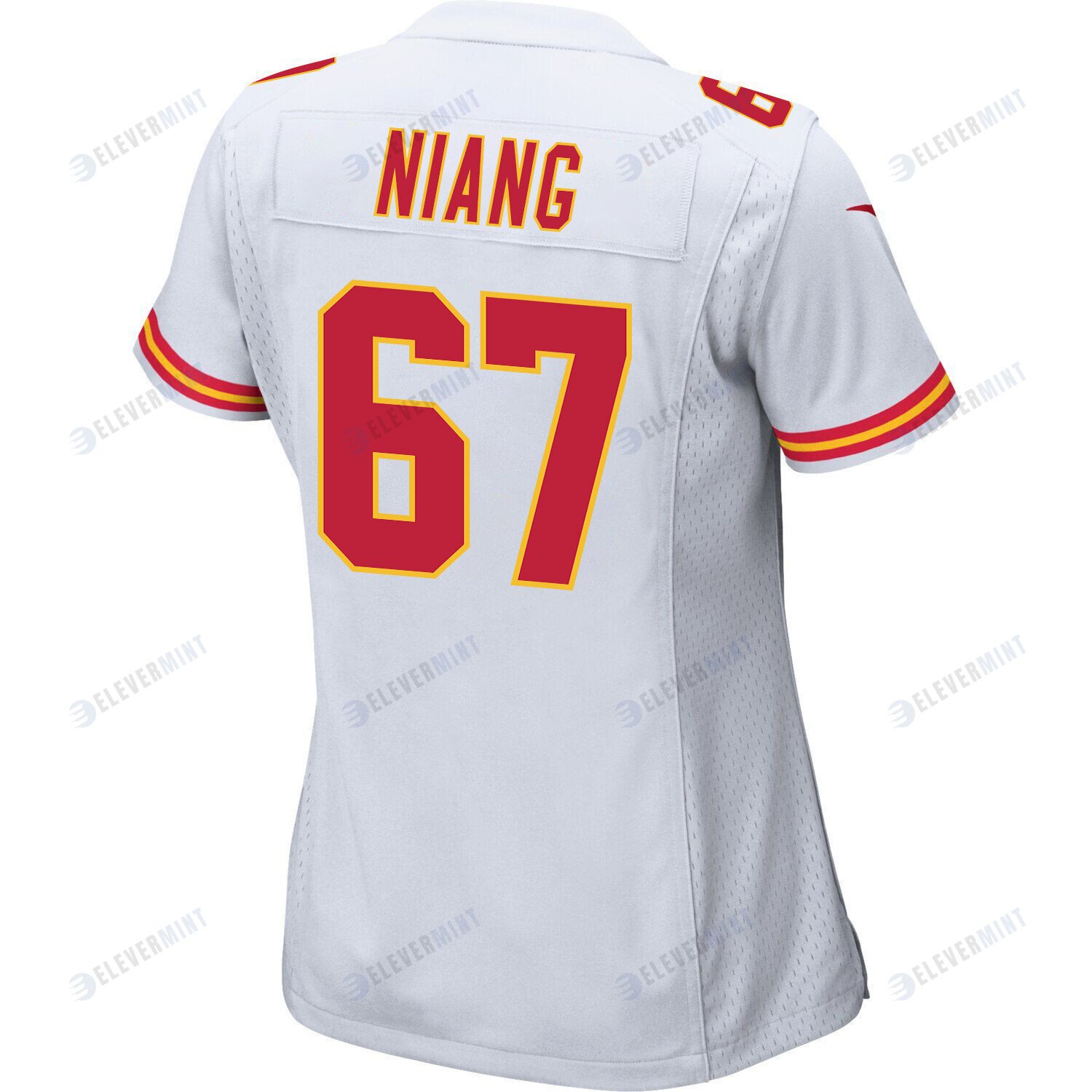 Lucas Niang 67 Kansas City Chiefs Super Bowl LVII Champions 3 Stars Women Game Jersey - White