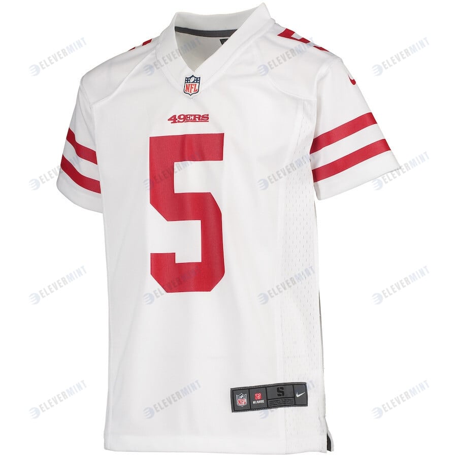 Trey Lance 5 San Francisco 49ers Youth Player Game Jersey - White