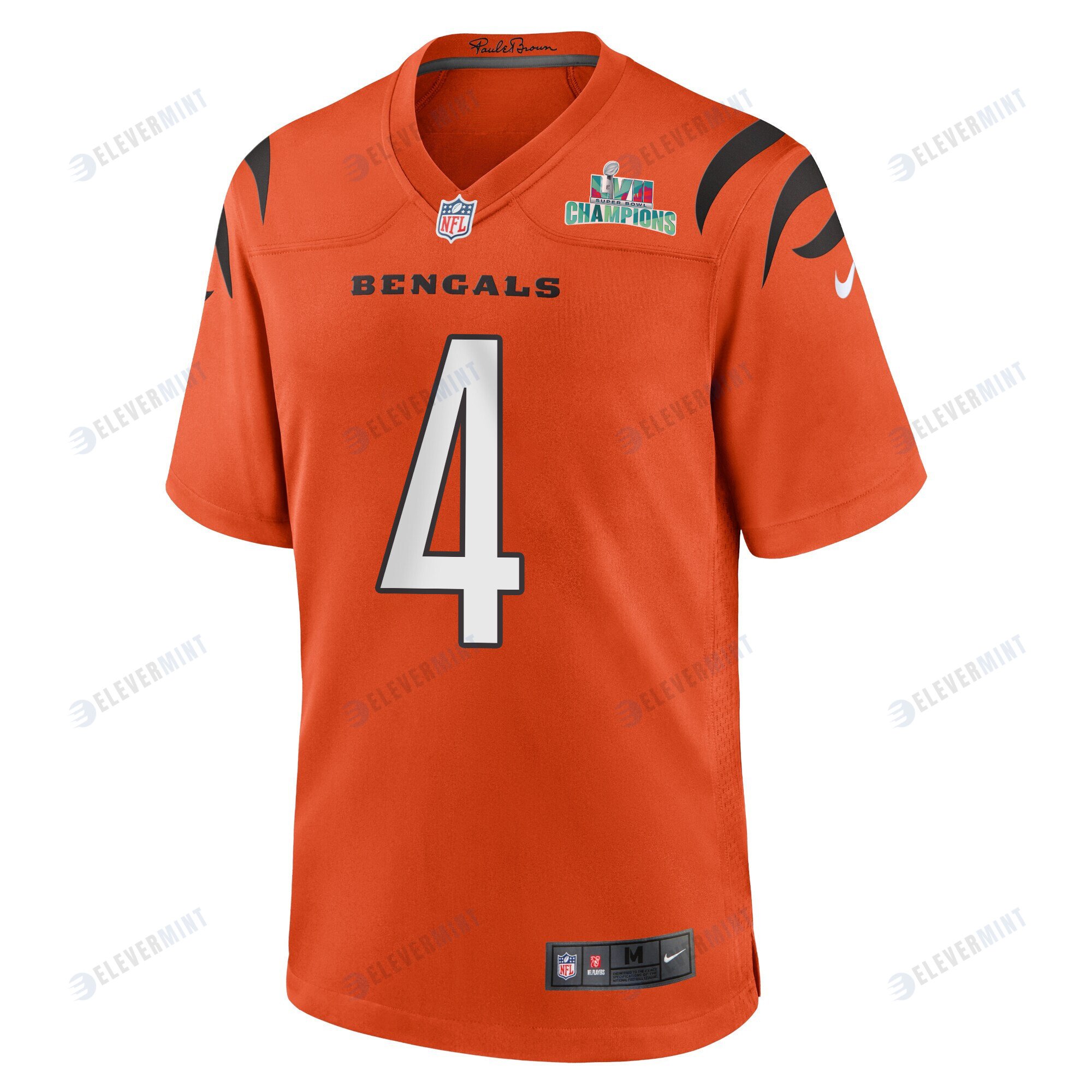 Drue Chrisman 4 Cincinnati Bengals Super Bowl LVII Champions Men Alternate Game Jersey - Orange