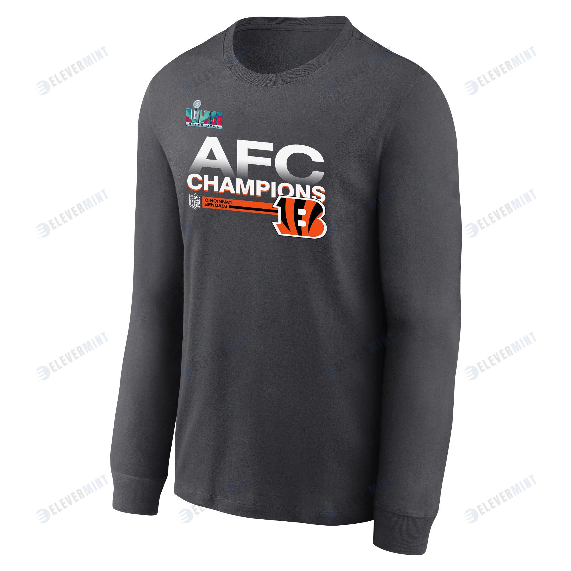 Cincinnati Bengals AFC Champions Locker Room Trophy Collection Dark Heather Sweatshirt