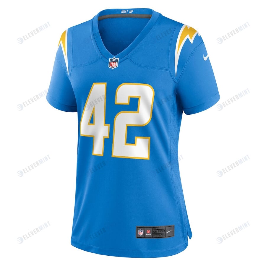 Troy Reeder 42 Los Angeles Chargers Women's Game Jersey - Powder Blue