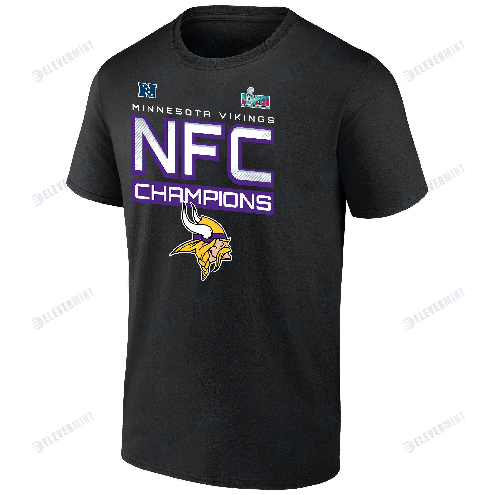 Minnesota Vikings NFC Champions Iconic Slant Black T-Shirt