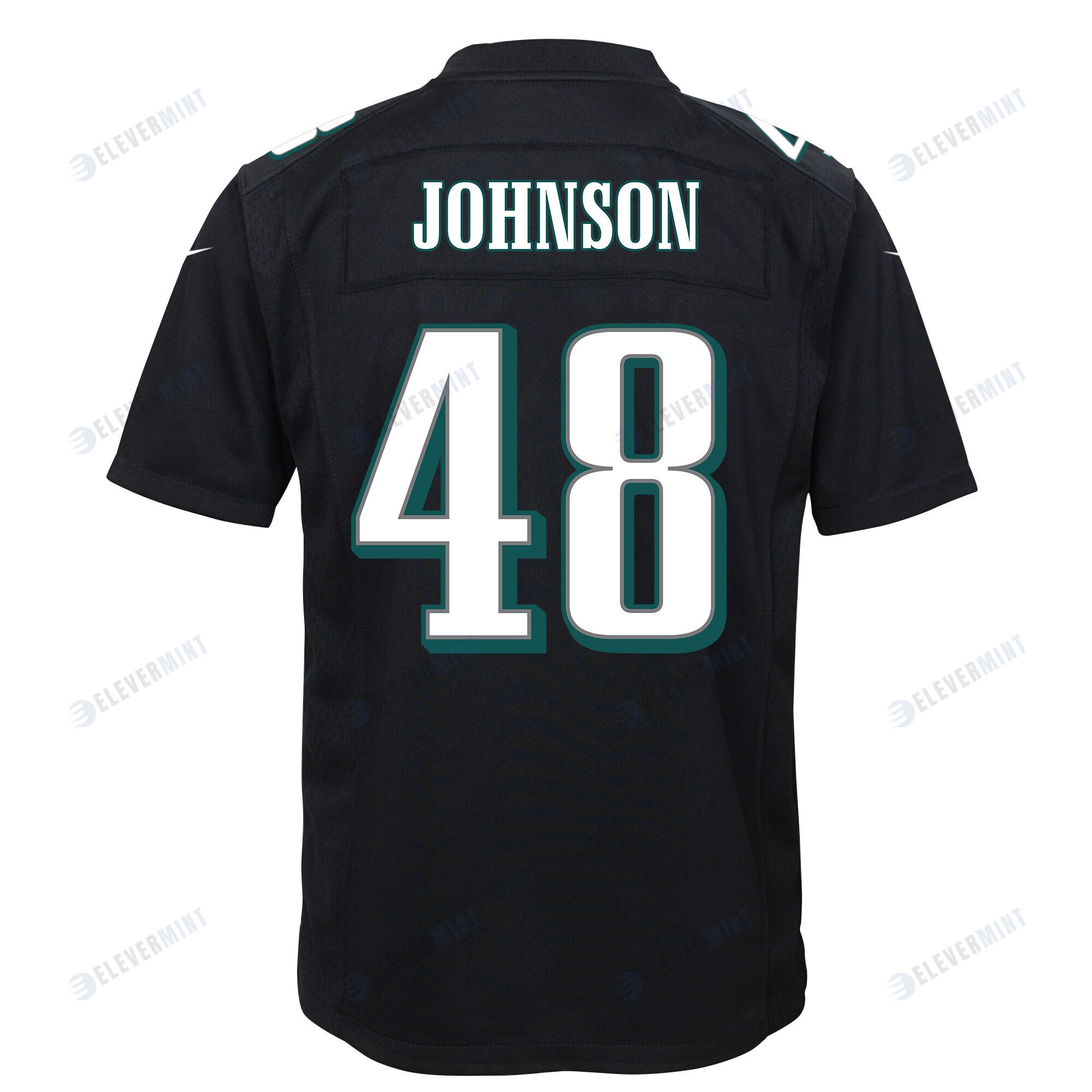 Patrick Johnson 48 Philadelphia Eagles Super Bowl LVII Champions 2 Stars Youth Game Jersey - Black