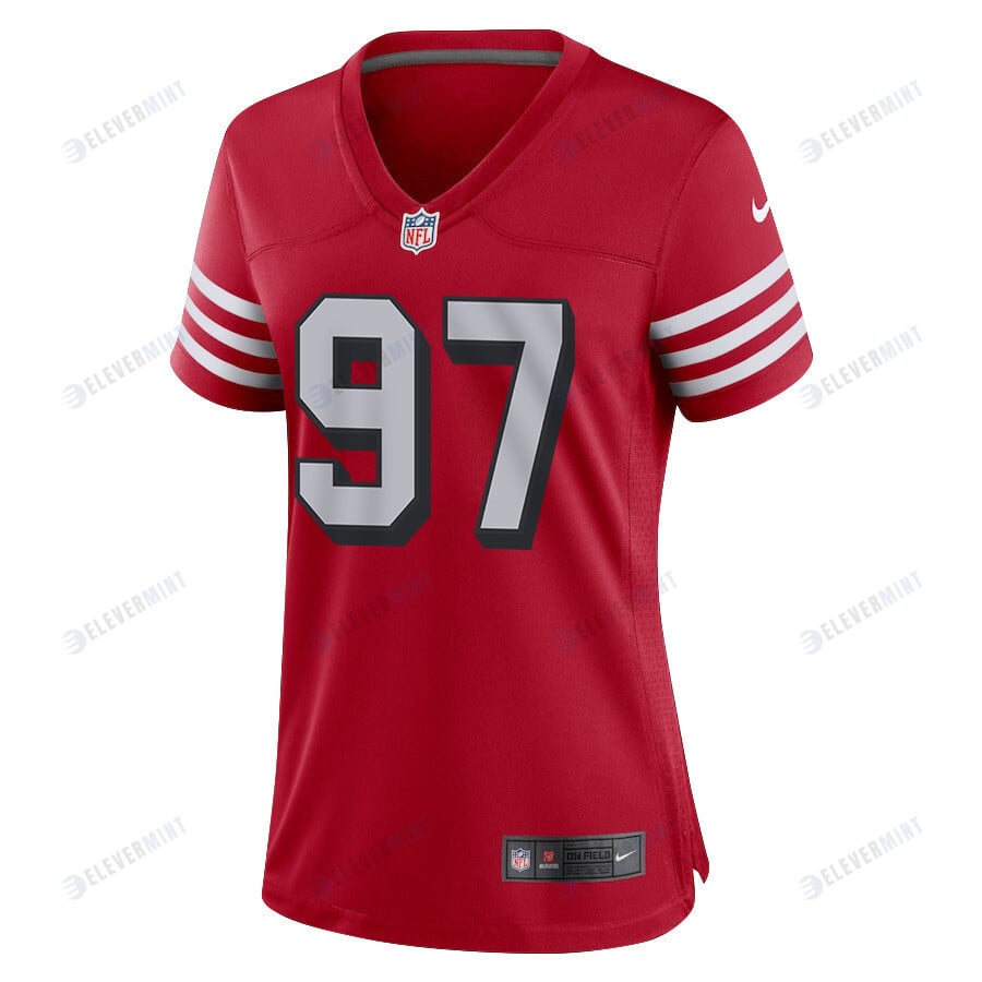 Javon Hargrave 97 San Francisco 49ers Women Alternate Game Jersey - Scarlet