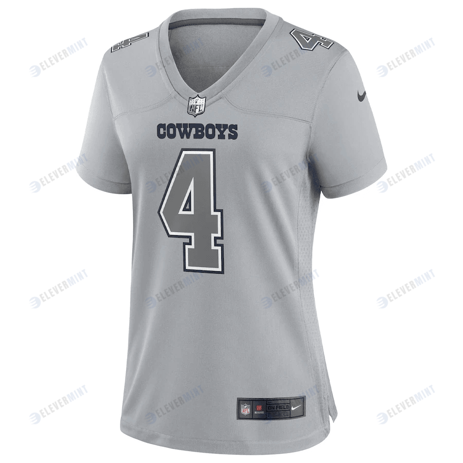 Dak Prescott 4 Dallas Cowboys Women's Atmosphere Fashion Game Jersey - Gray