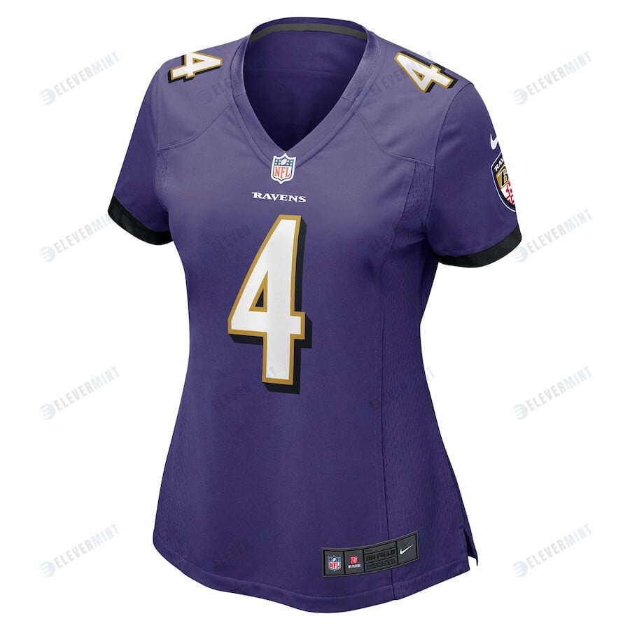 Zay Flowers 4 Baltimore Ravens Women's Team Game Jersey - Purple