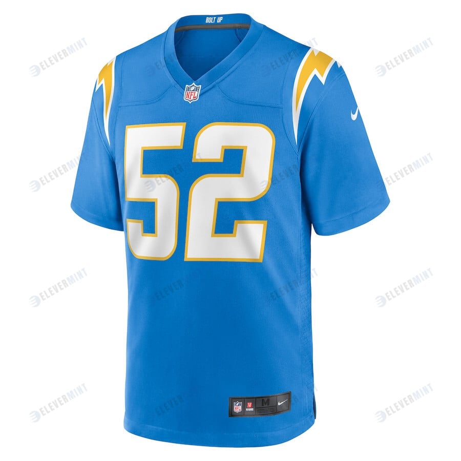 Khalil Mack 52 Los Angeles Chargers Game Jersey - Powder Blue