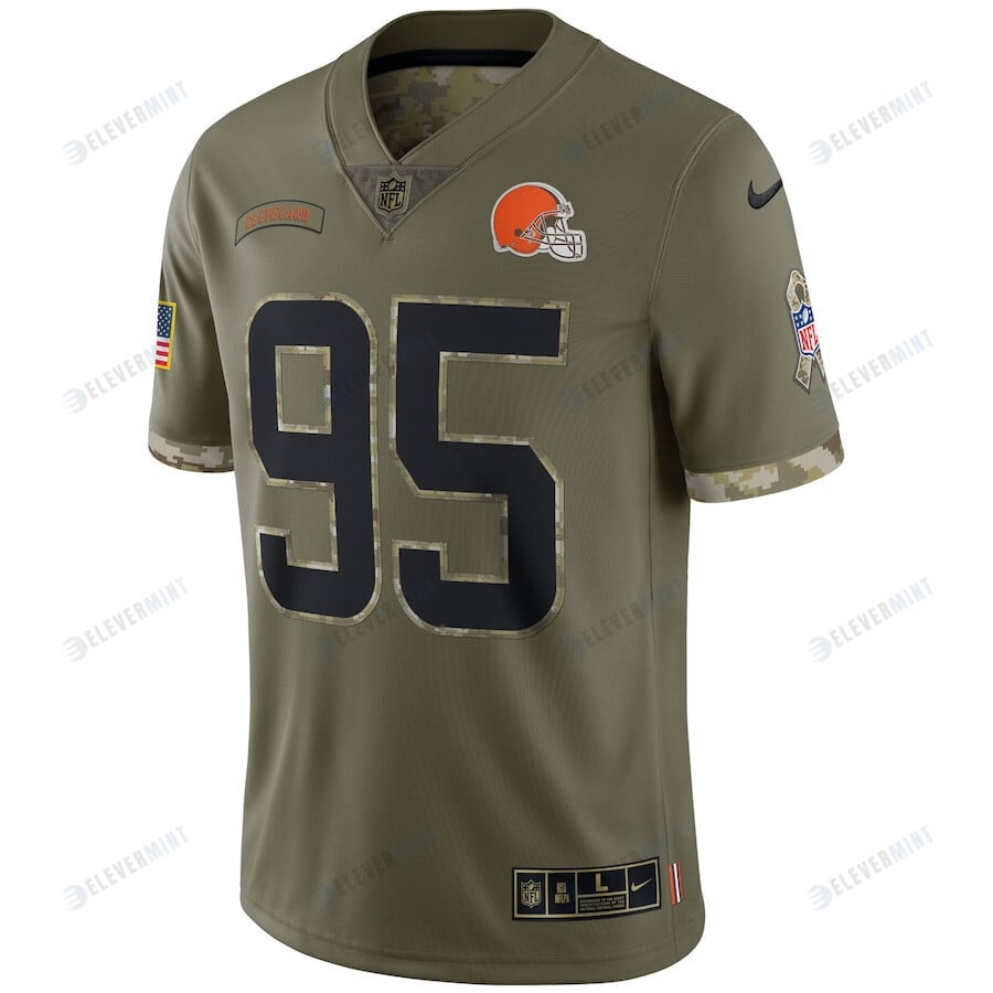 Myles Garrett Cleveland Browns 2022 Salute To Service Limited Jersey - Olive