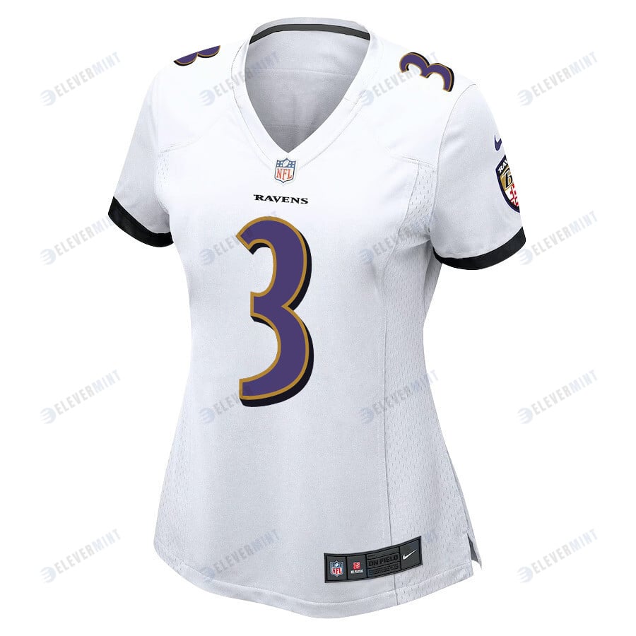 Odell Beckham Jr. 3 Baltimore Ravens Game Women Jersey - White