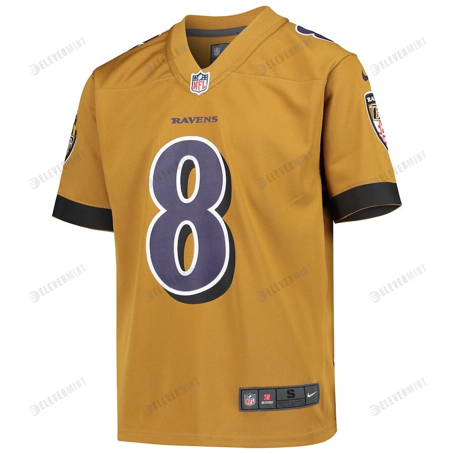 Lamar Jackson Baltimore Ravens Youth Inverted Game Jersey - Gold