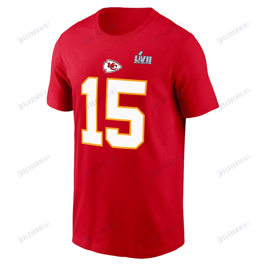 Patrick Mahomes Kansas City Chiefs Super Bowl LVII T-Shirt - Red