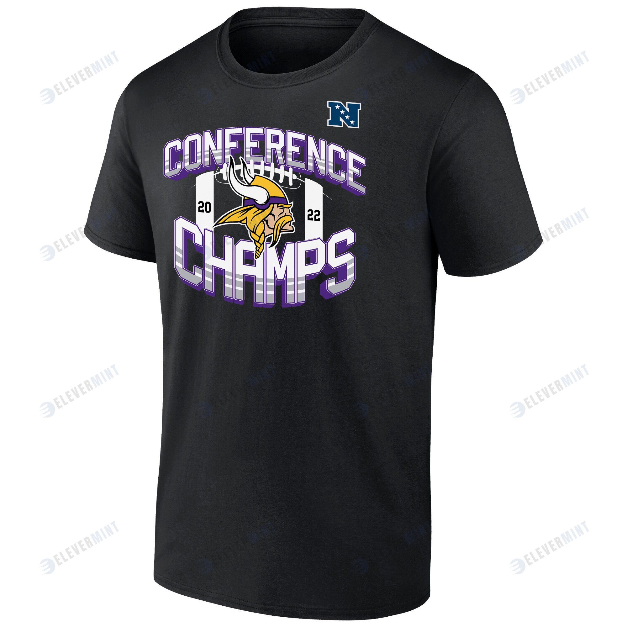Minnesota Vikings 2022 NFC Conference Champions Icon Bold T-shirt - Black