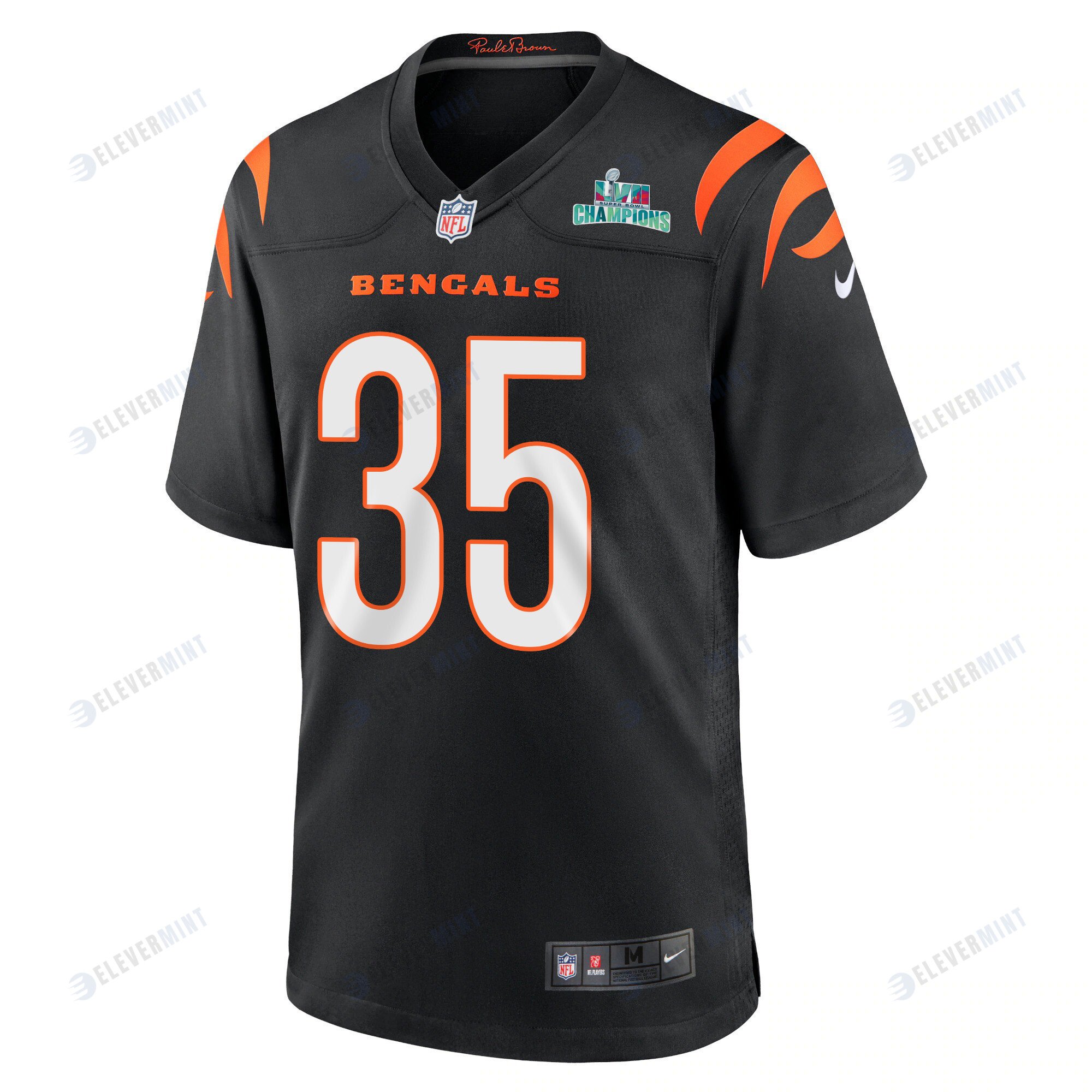 Jalen Davis 35 Cincinnati Bengals Super Bowl LVII Champions Men Game Jersey - Black