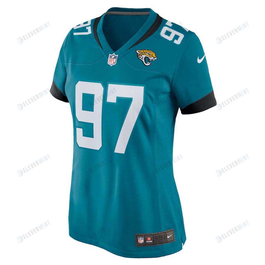 Tommy Togiai 97 Jacksonville Jaguars Women's Team Game Jersey - Teal