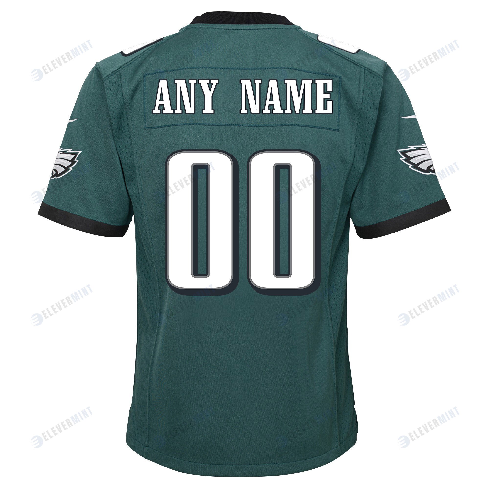 Custom Philadelphia Eagles Super Bowl LVII Champions 2 Stars Youth Game Jersey - Midnight Green