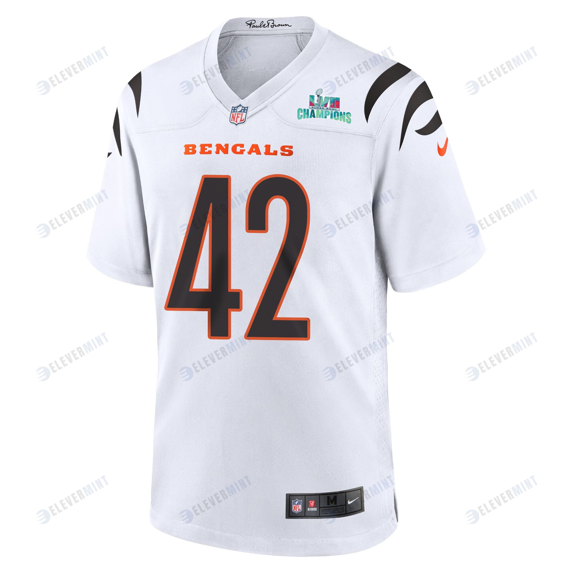 Allan George 42 Cincinnati Bengals Super Bowl LVII Champions Men Game Jersey - White