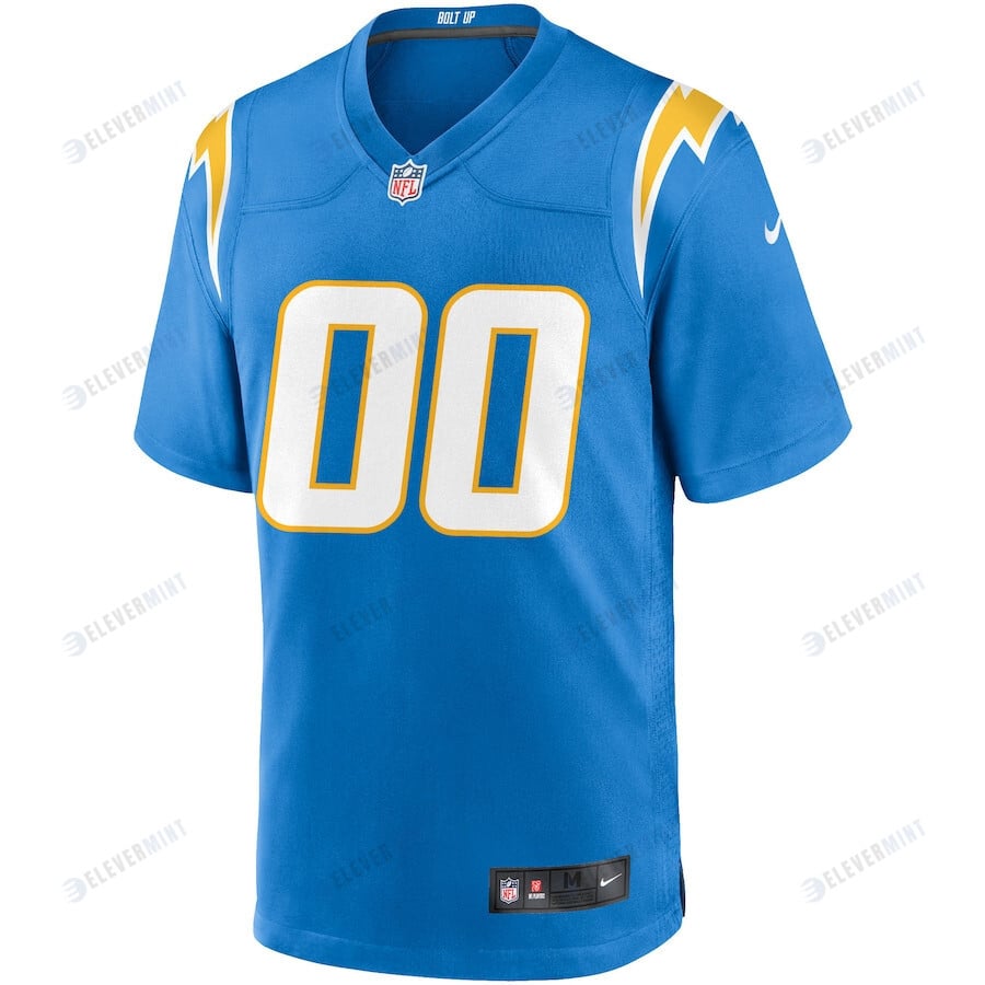 Los Angeles Chargers Custom 00 Game Jersey - Powder Blue