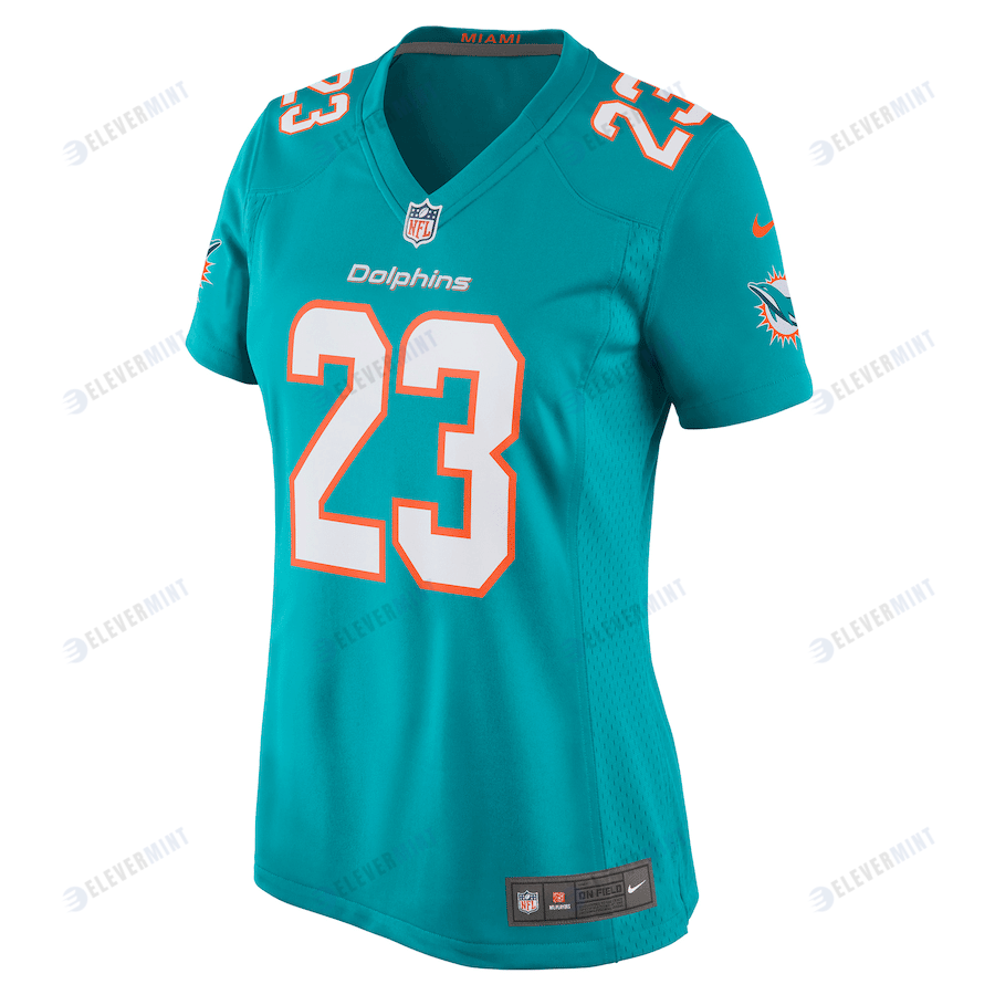 Jeff Wilson Jr. 23 Miami Dolphins Women's Game Player Jersey - Aqua