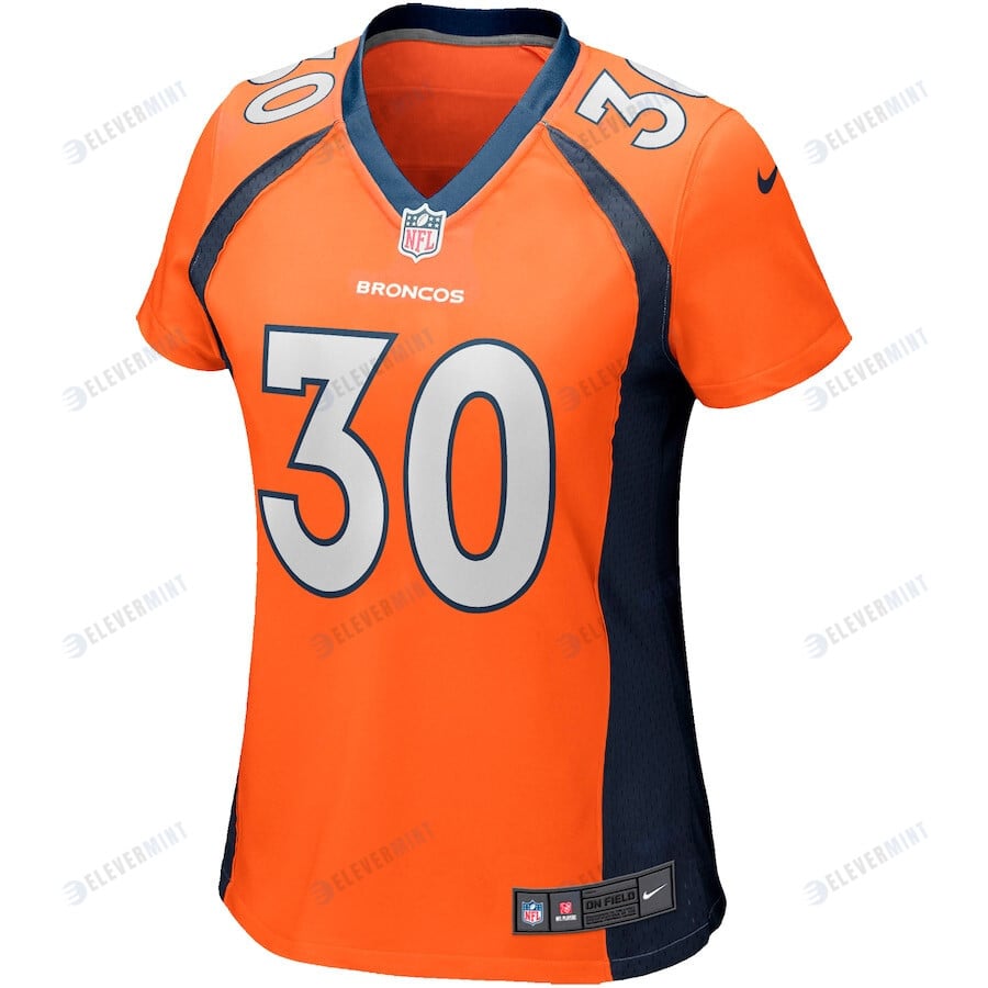 Terrell Davis 30 Denver Broncos Women Game Retired Jersey - Orange
