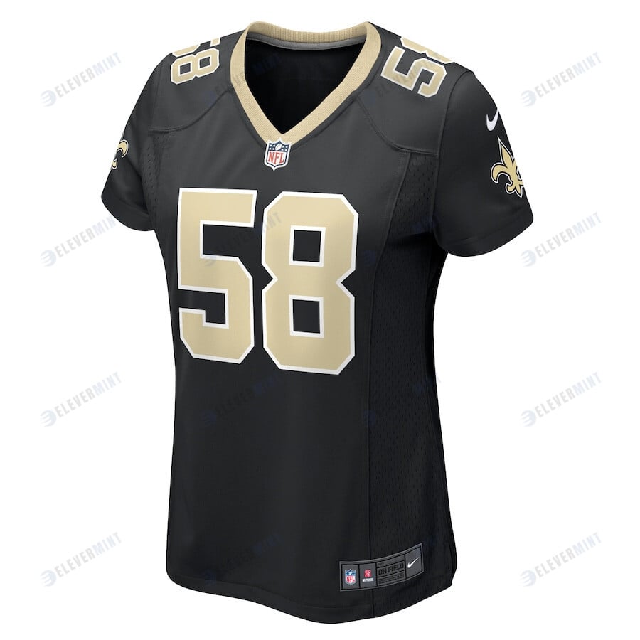 Anfernee Orji 58 New Orleans Saints Women Team Game Jersey - Black