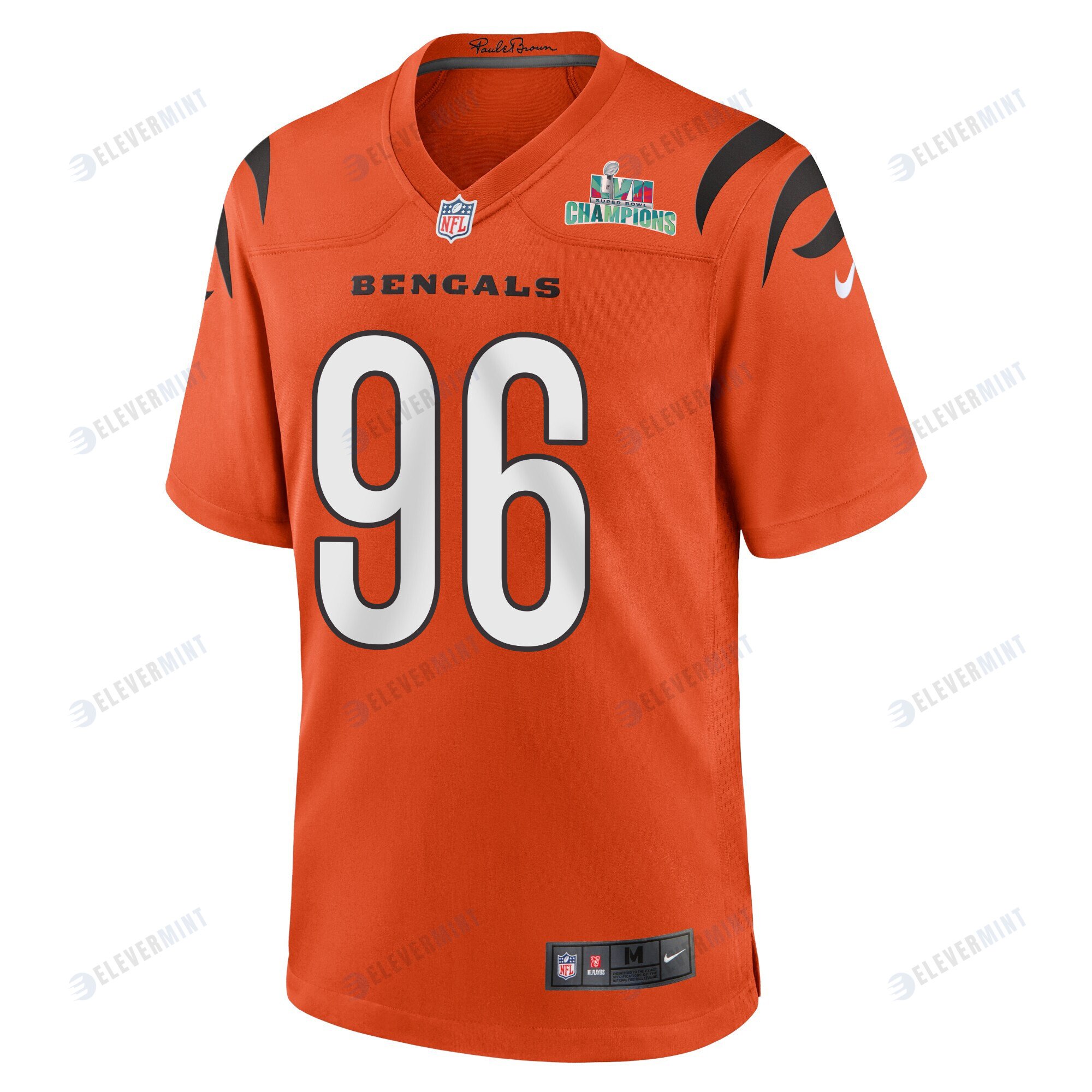 Cam Sample 96 Cincinnati Bengals Super Bowl LVII Champions Men Alternate Game Jersey - Orange