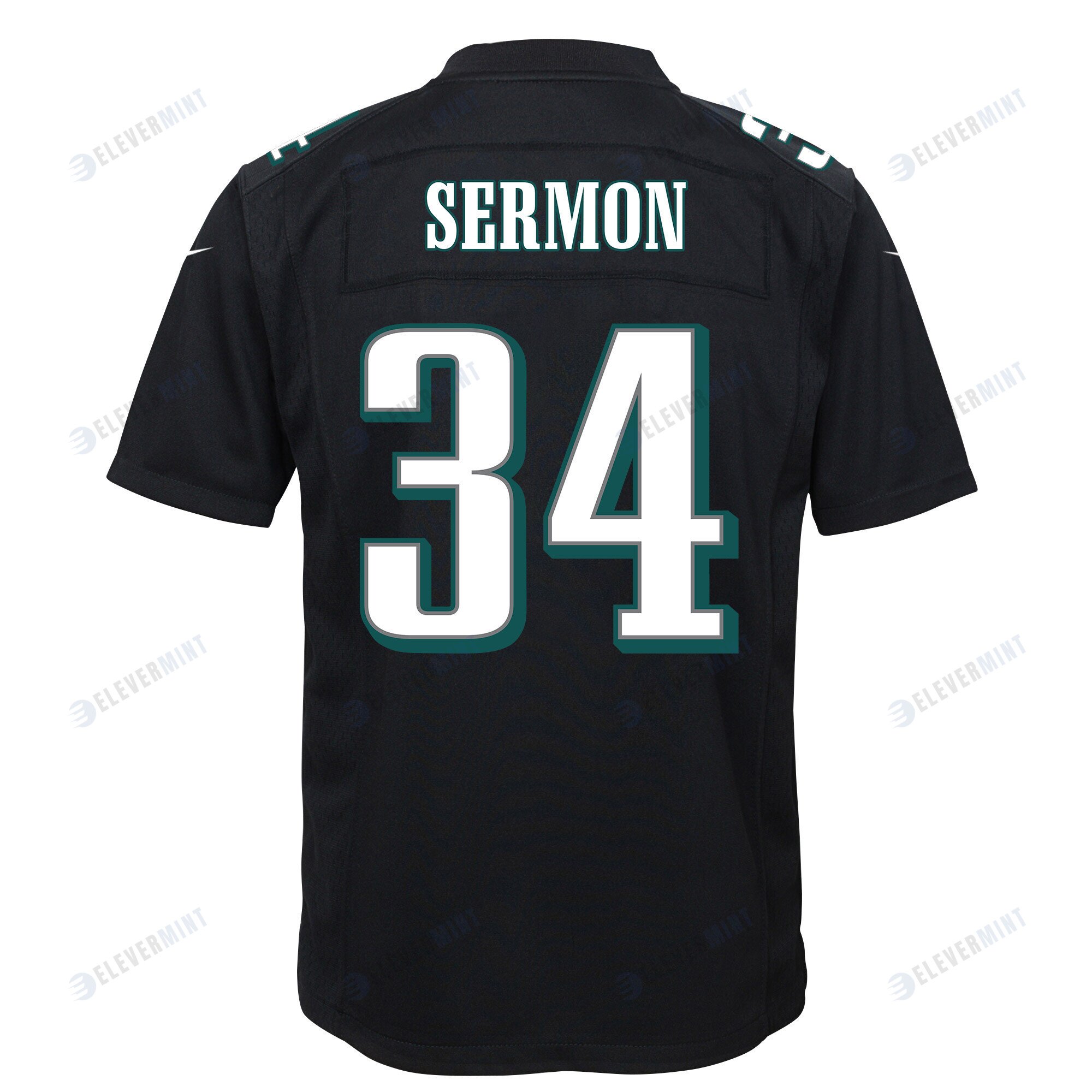 Trey Sermon 34 Philadelphia Eagles Super Bowl LVII Champions 2 Stars Youth Game Jersey - Black