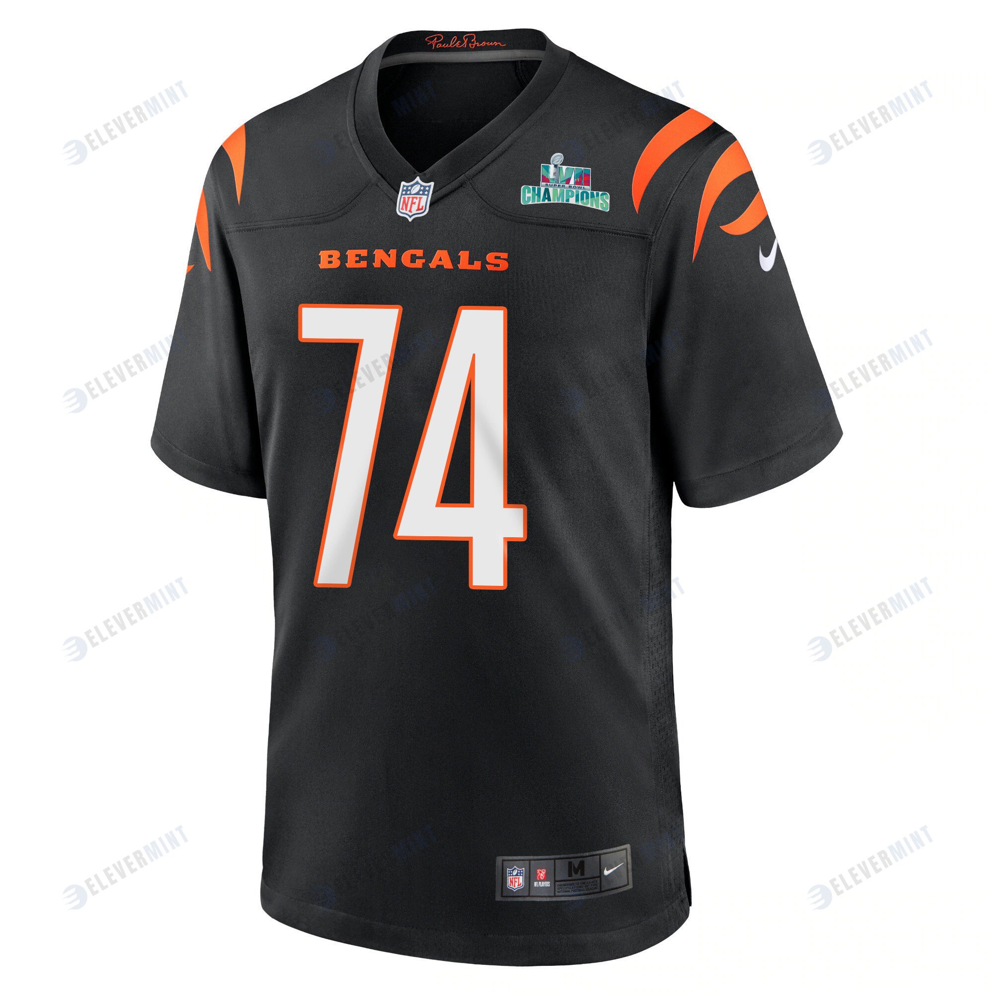 Max Scharping 74 Cincinnati Bengals Super Bowl LVII Champions Men Game Jersey - Black