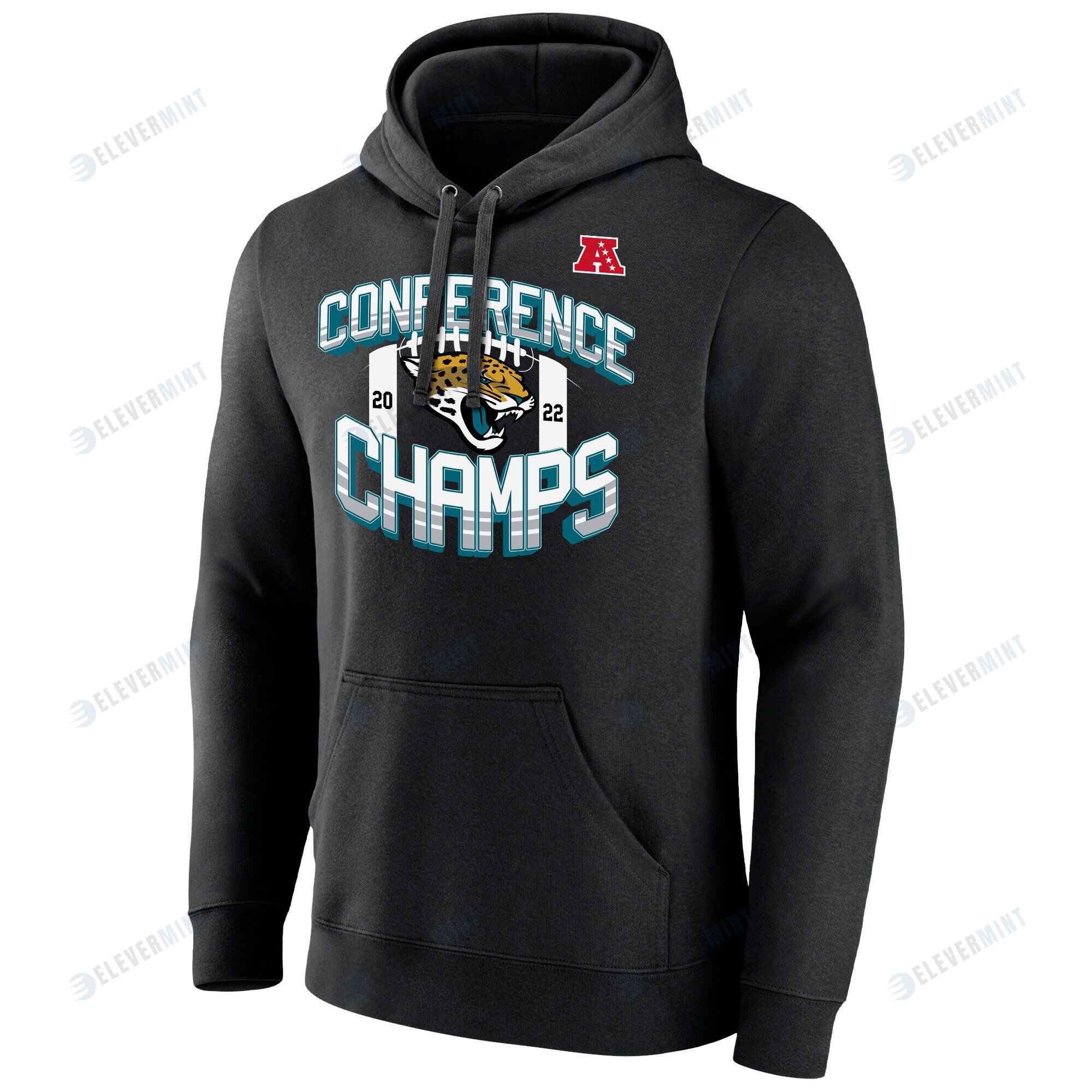 Jacksonville Jaguars 2022 AFC Conference Champions Icon Bold Pullover Hoodie - Black