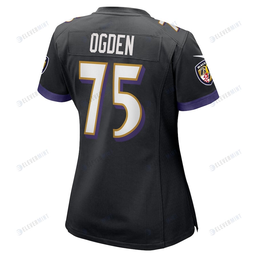 Jonathan Ogden 75 Baltimore Ravens Women's Retired Player Jersey - Black