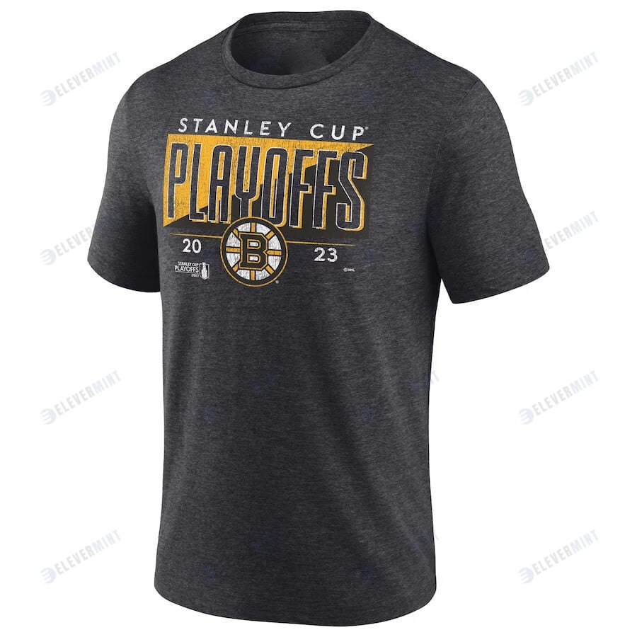 Boston Bruins 2023 Stanley Cup Playoffs Tri-Blend T-Shirt - Heather Charcoal