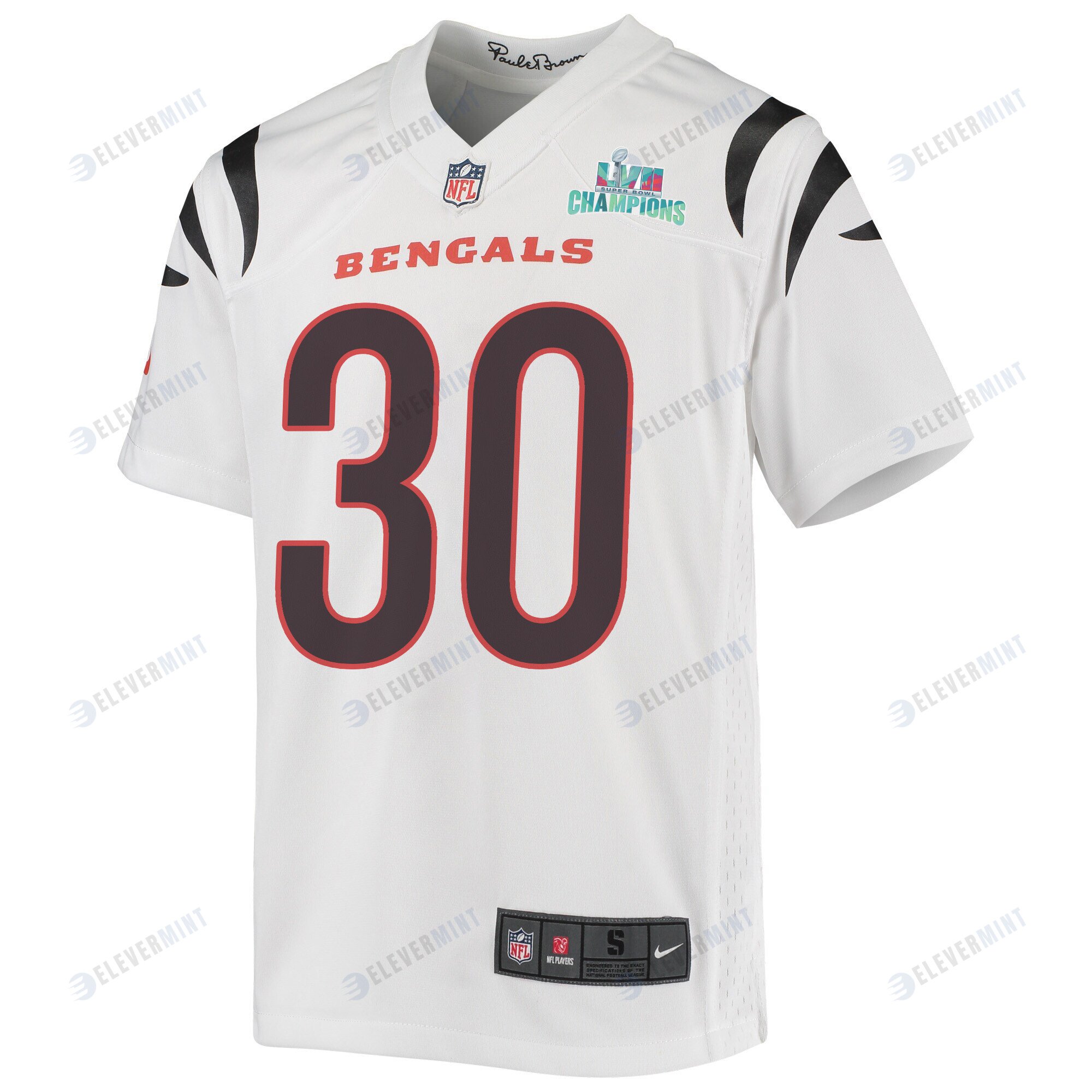 Jessie Bates III 30 Cincinnati Bengals Super Bowl LVII Champions Youth Game Jersey - White