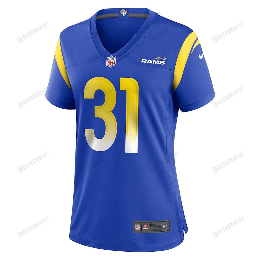 Nick Hampton 31 Los Angeles Rams Game Women Jersey - Royal
