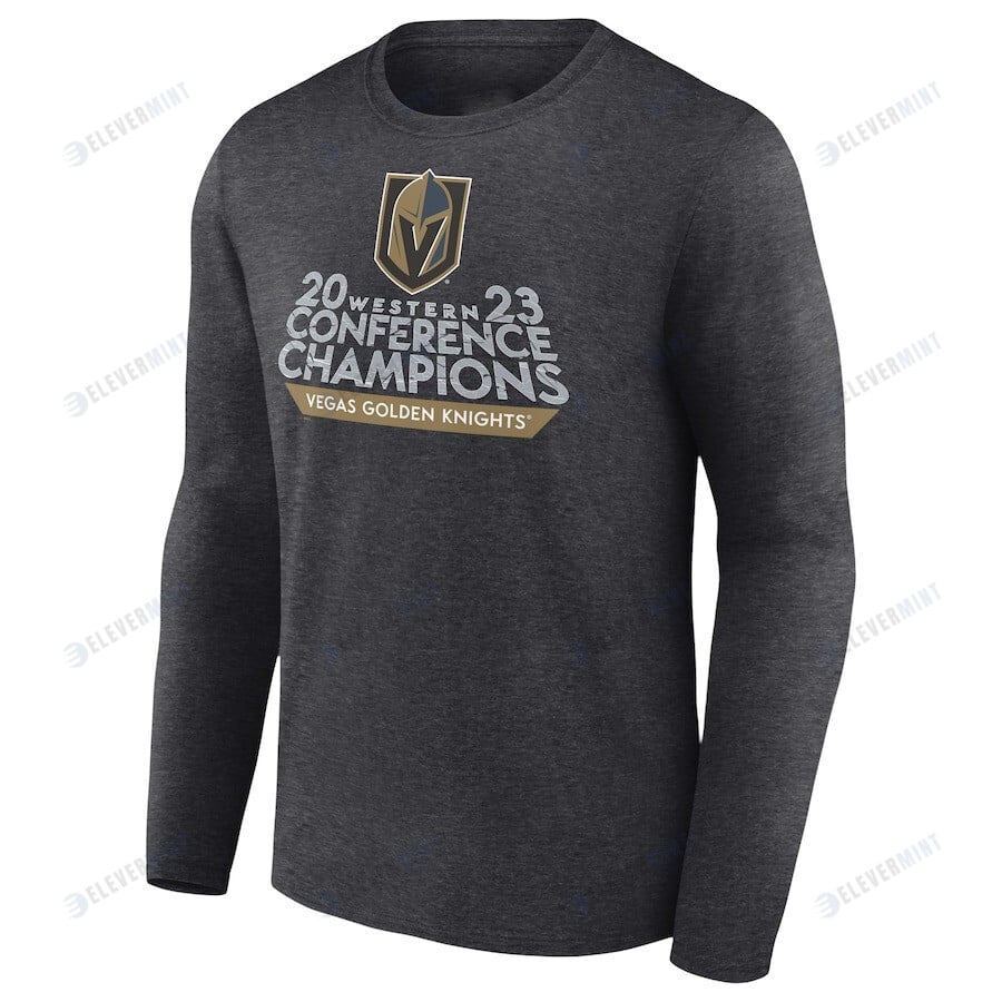 Vegas Golden Knights 2023 Western Conference Champions Locker Room Long Sleeve T-Shirt - Heather Charcoal