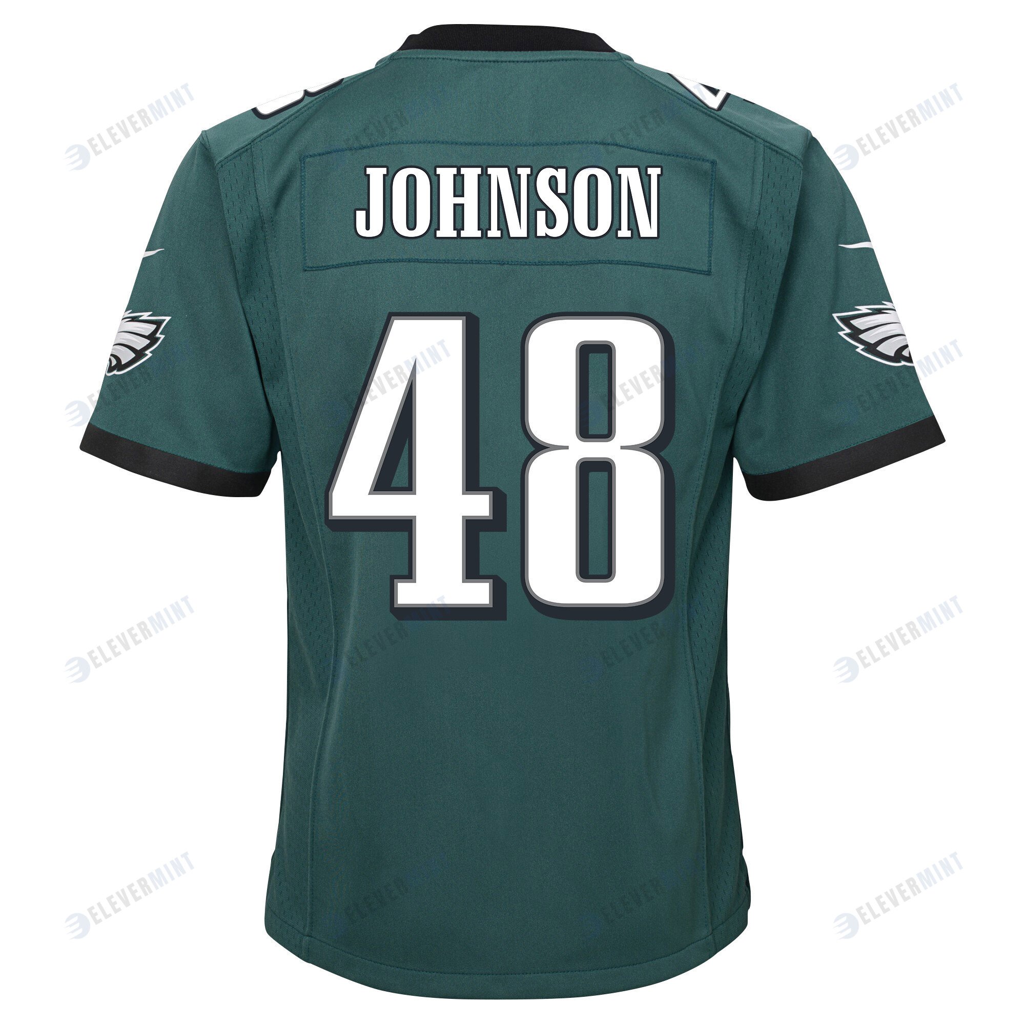Patrick Johnson 48 Philadelphia Eagles Super Bowl LVII Champions 2 Stars 2 Stars Youth Game Jersey - Black