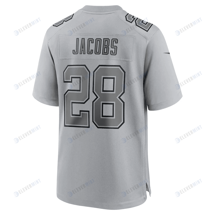Josh Jacobs 28 Las Vegas Raiders Men Atmosphere Fashion Game Jersey - Gray