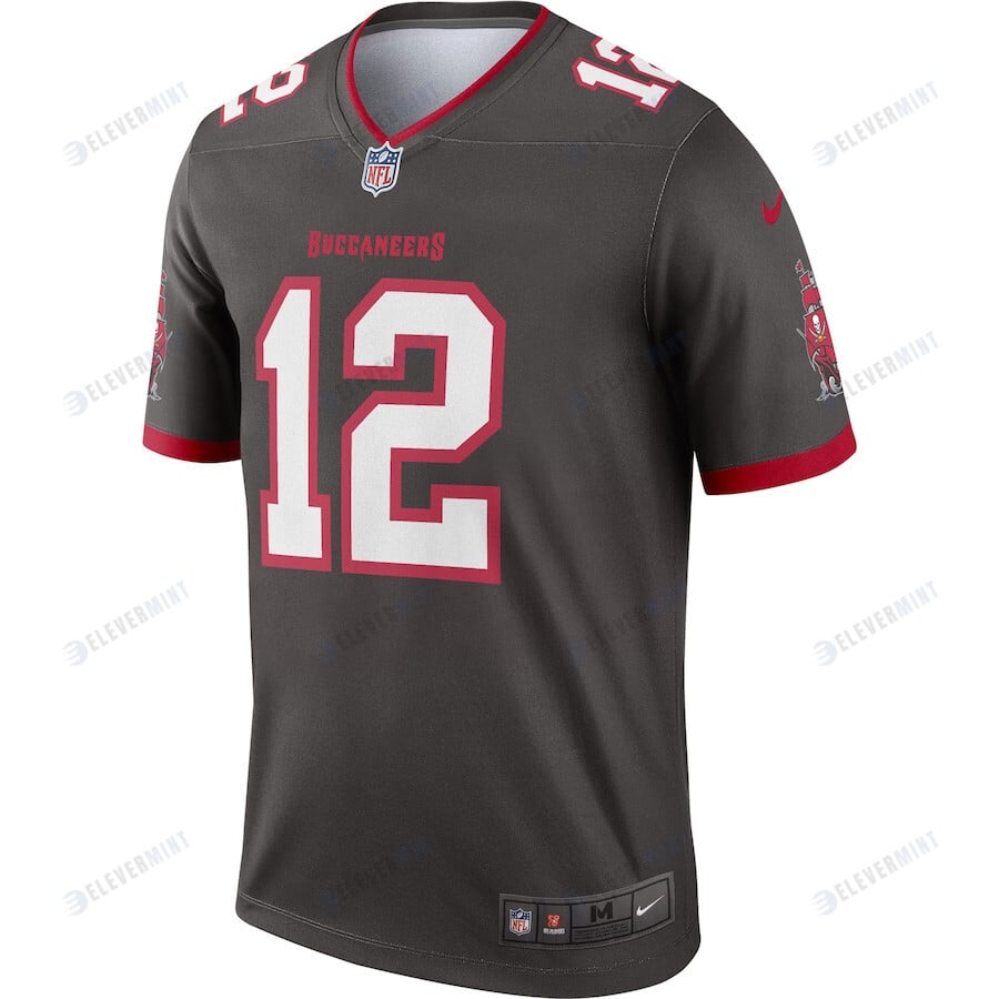 Tom Brady 12 Tampa Bay Buccaneers Alternate Legend Jersey - Pewter